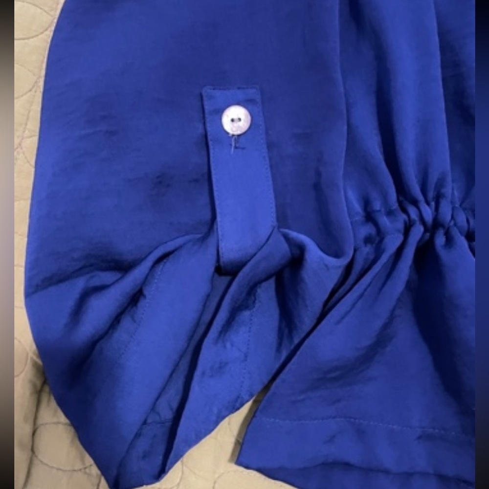 Ruby Rd. Blue Lightweight zip-up jacket with adjustable drawstring pull @ waist - Picture 10 of 15